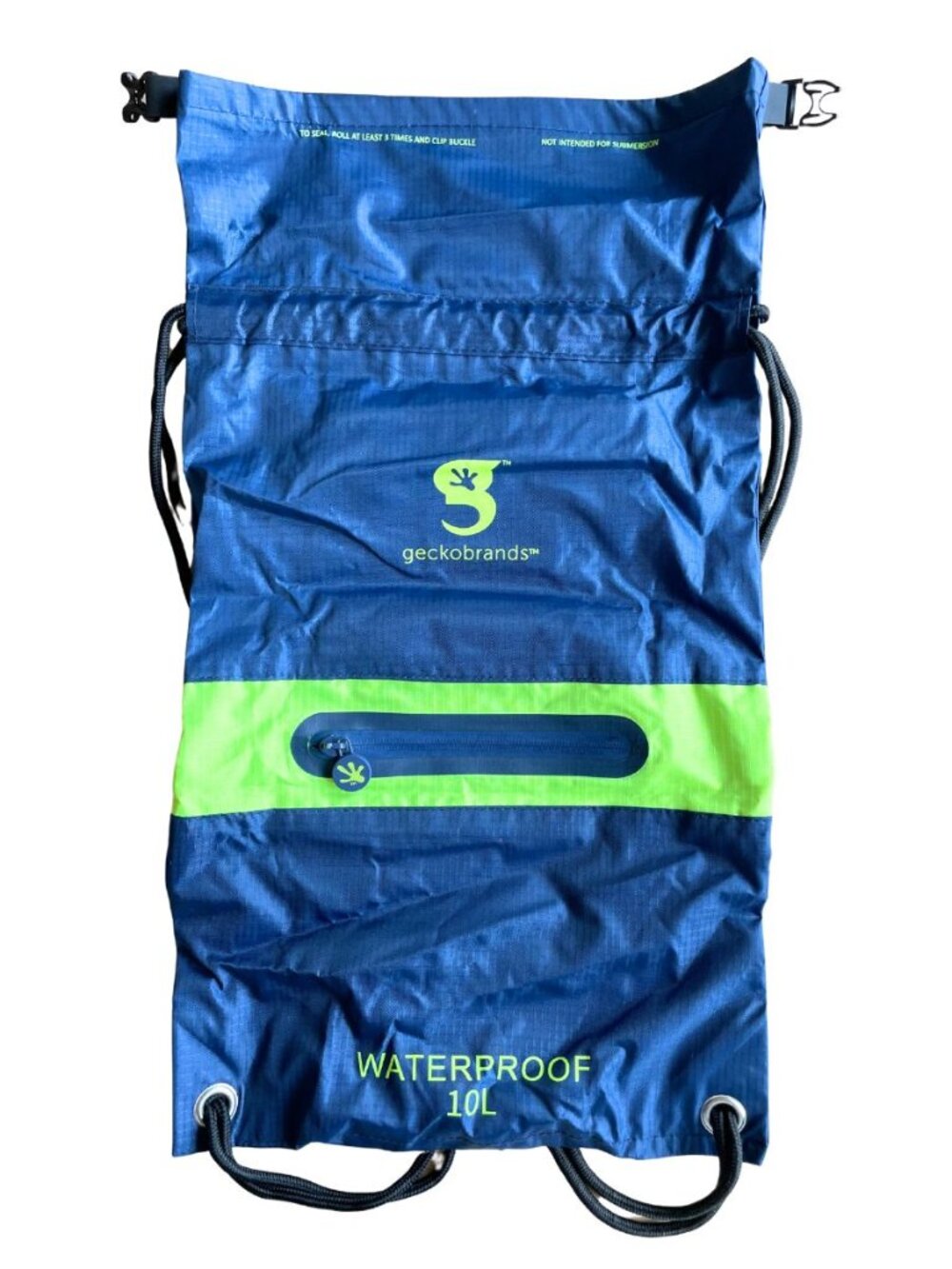 Geckobrands Lightweight 10L Waterproof Hiking Outdoor Backpack, Blue & Green